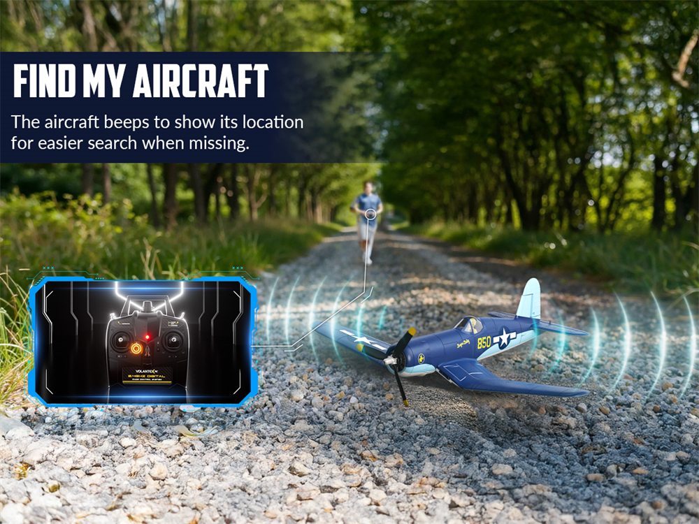 Eachine F4U CORSAIR VMF-217 2.4G 4CH Brushless 500mm Wingspan 6-axis Gyro One Key Take off Aerobatic EPP Warbird Glider RC Airplane BNF/RTF for Beginner