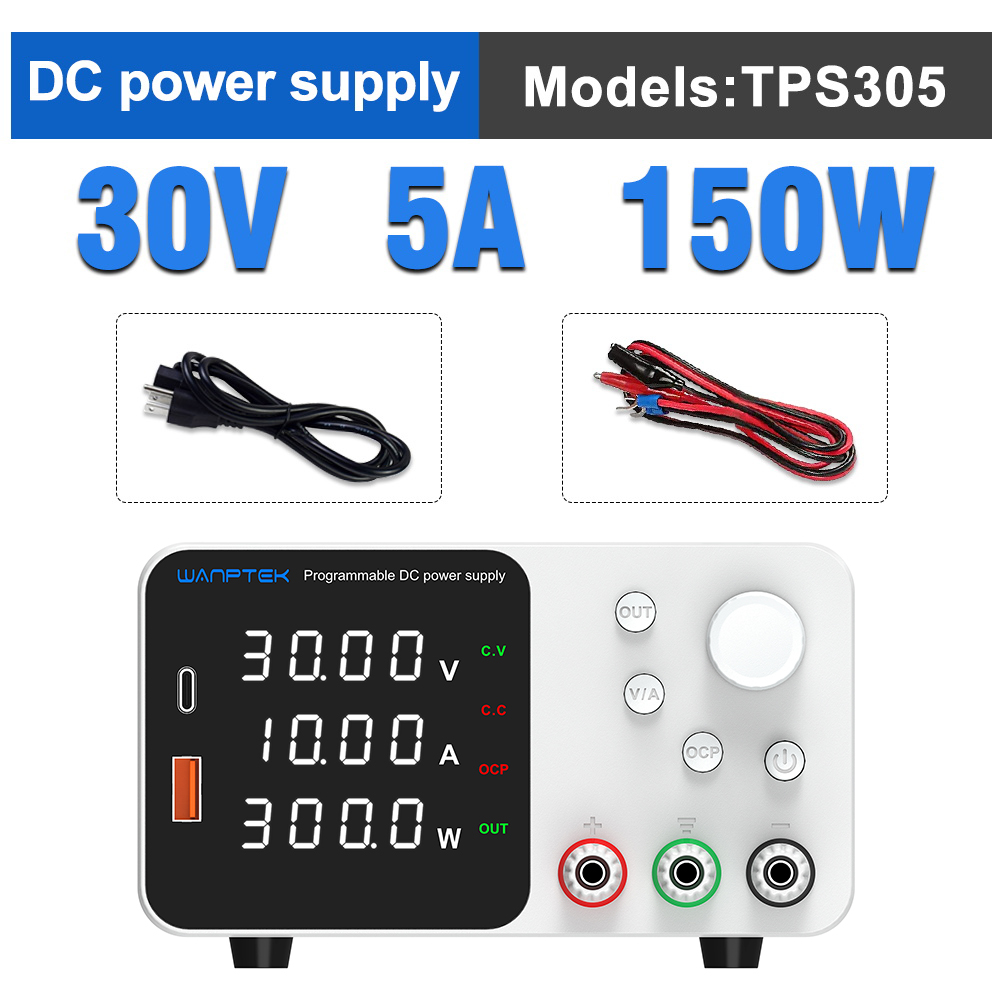 WANPTEK Lab Bench Power Supply 300W Laboratory Switching Power Supply Unit 30V 10A Adjustable Digital Source 60V 5A Voltage Stabilizer