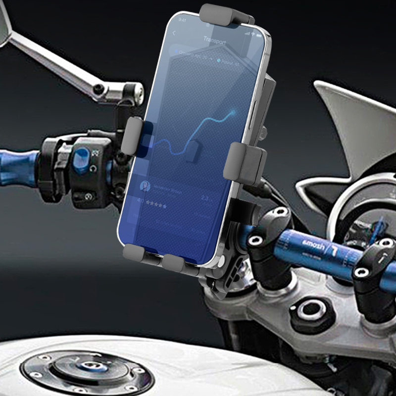 Universal 360 Degree Adjustable Motorcycle Bicycle Phone Holder Moto Bike Support Handlebar Rearview Mirror Mount Clip Bracket
