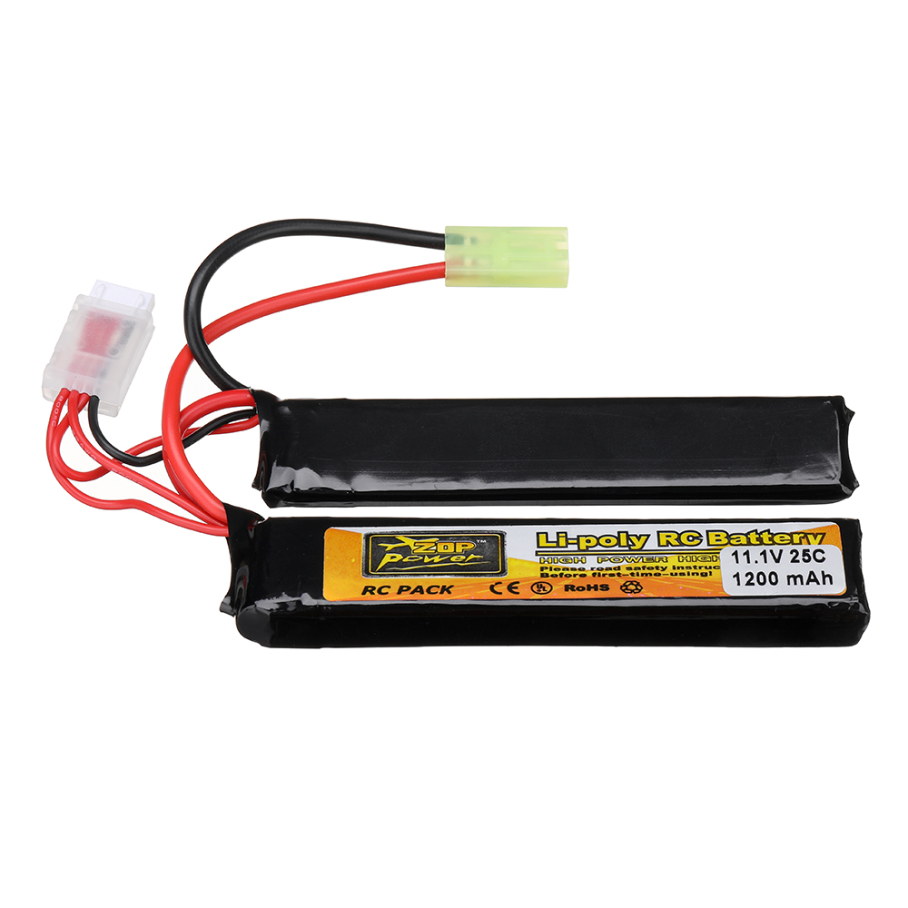 ZOP Power 11.1V 1200mAh 25C 3S LiPo Battery Tamiya Plug With T Plug Adapter Cable for RC Car