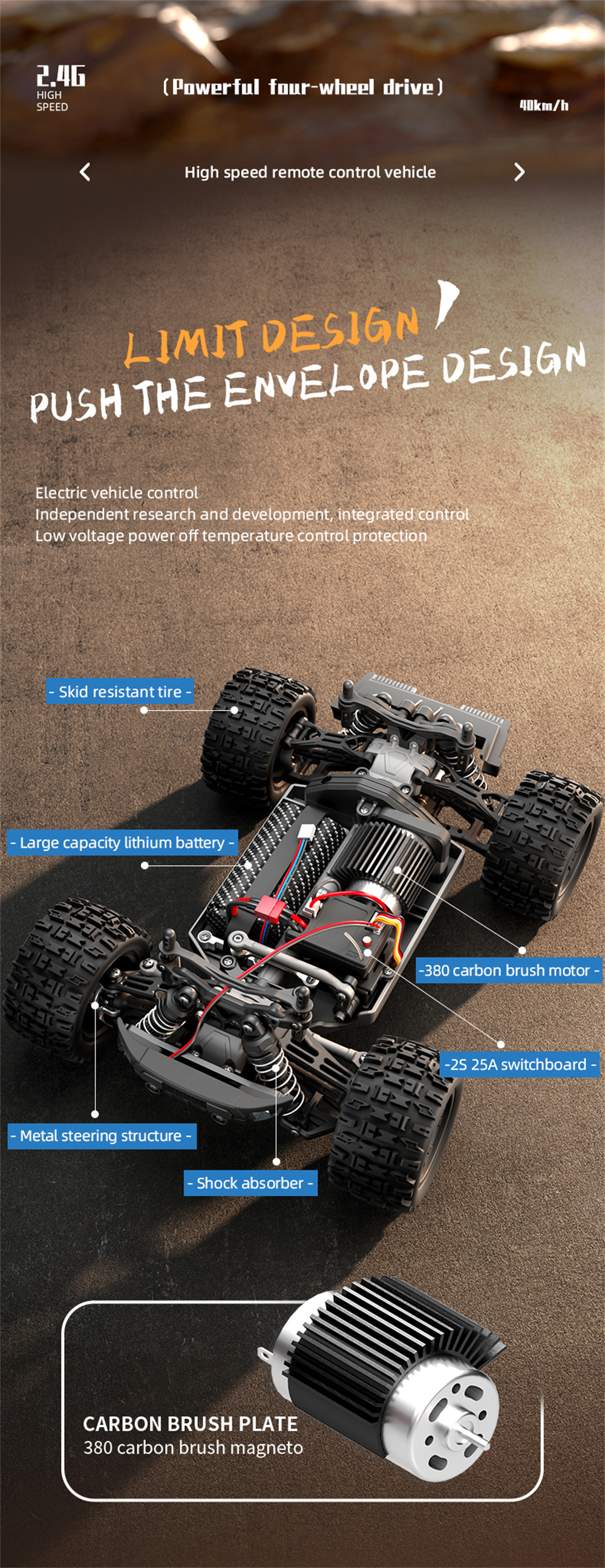 SCY & THE LINK 18102 1/18 2.4G 4WD High Speed RC Car Vehicle Models Full Proportional Control W/ Light