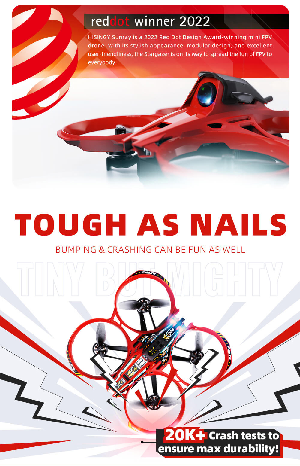 [DE DIRECT] 71g HISINGY Sunray PNP RTF FPV Whoop FPV Racing Drone 11m/s Speed 7mins Flight Support One-key Takeoff Landing for Beginners