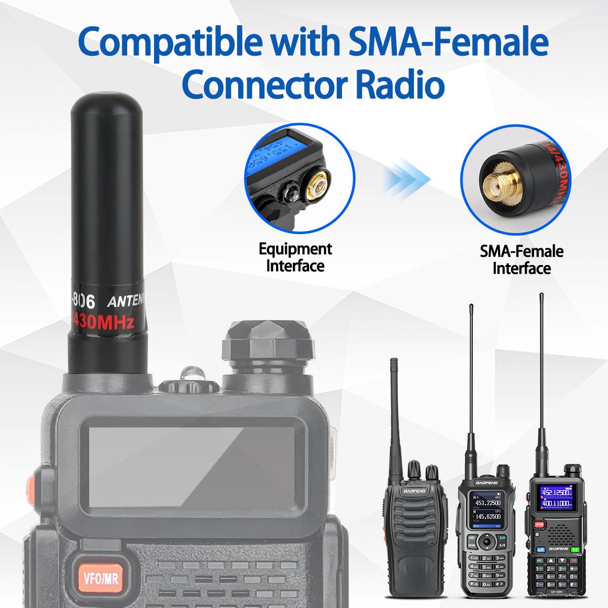 ABBREE AR-806 AR-806+ Dual Band Mini Antenna 136-174MHz 400-480MHz