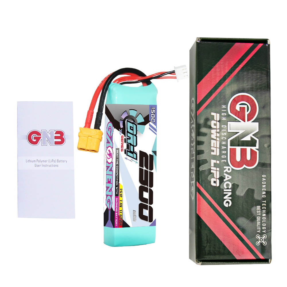 Gaoneng GNB 7.4V 2300mAh 150C 2S LiPo Battery XT60 Plug T Plug for RC Car Airplane Helicopter