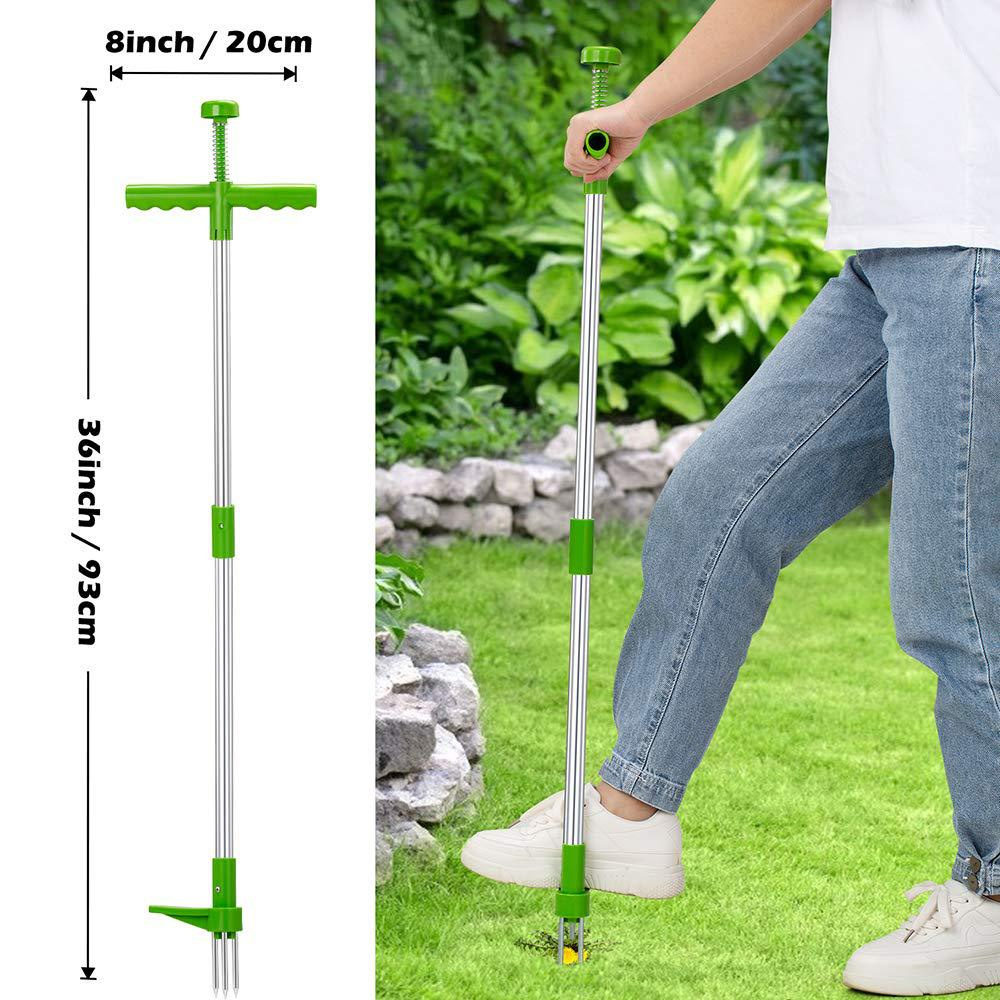 30cm Durable Long Handle Grass Trimmer Weed Remover Garden Lawn Weeder Stainless Steel Ergonomic Design Outdoor Gardening Tool