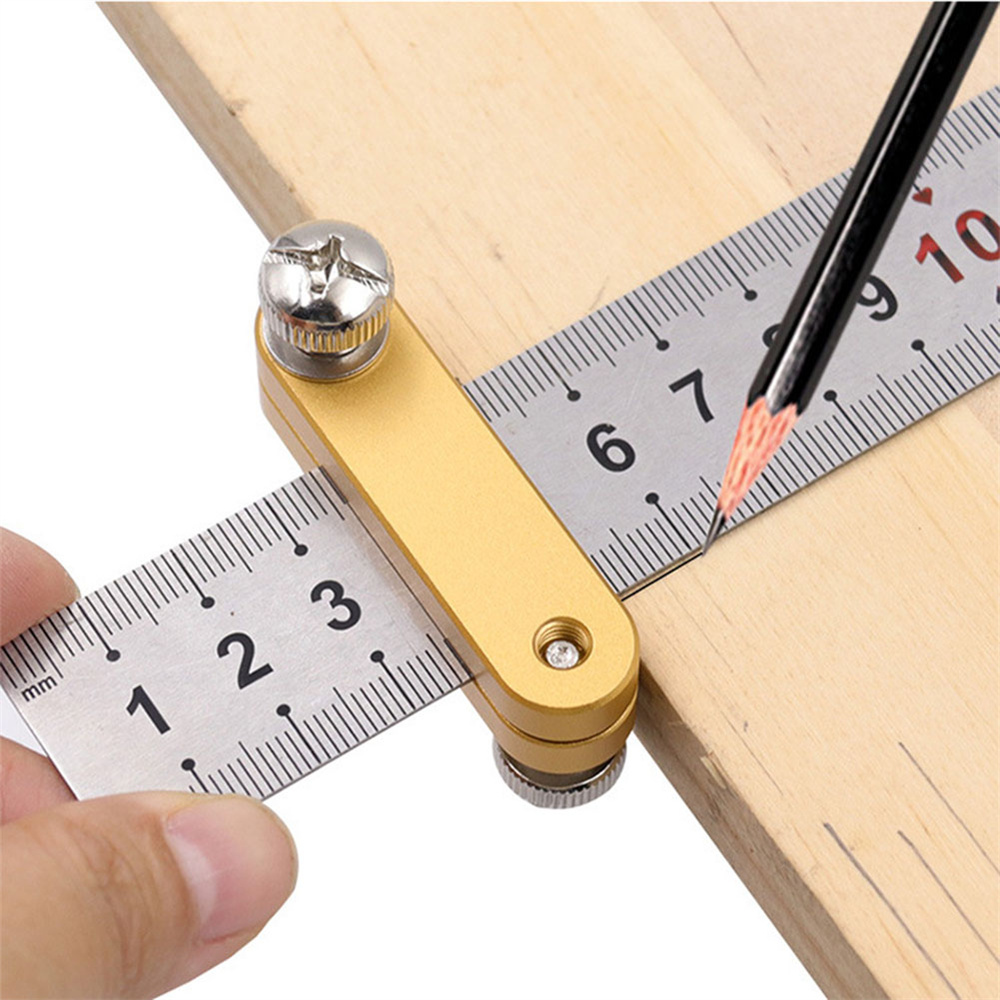 1/2PCS Steel Ruler Positioning Block Angle Scriber Line Marking Gauge for Ruler Locator Woodworking Carpentry Scriber Tools