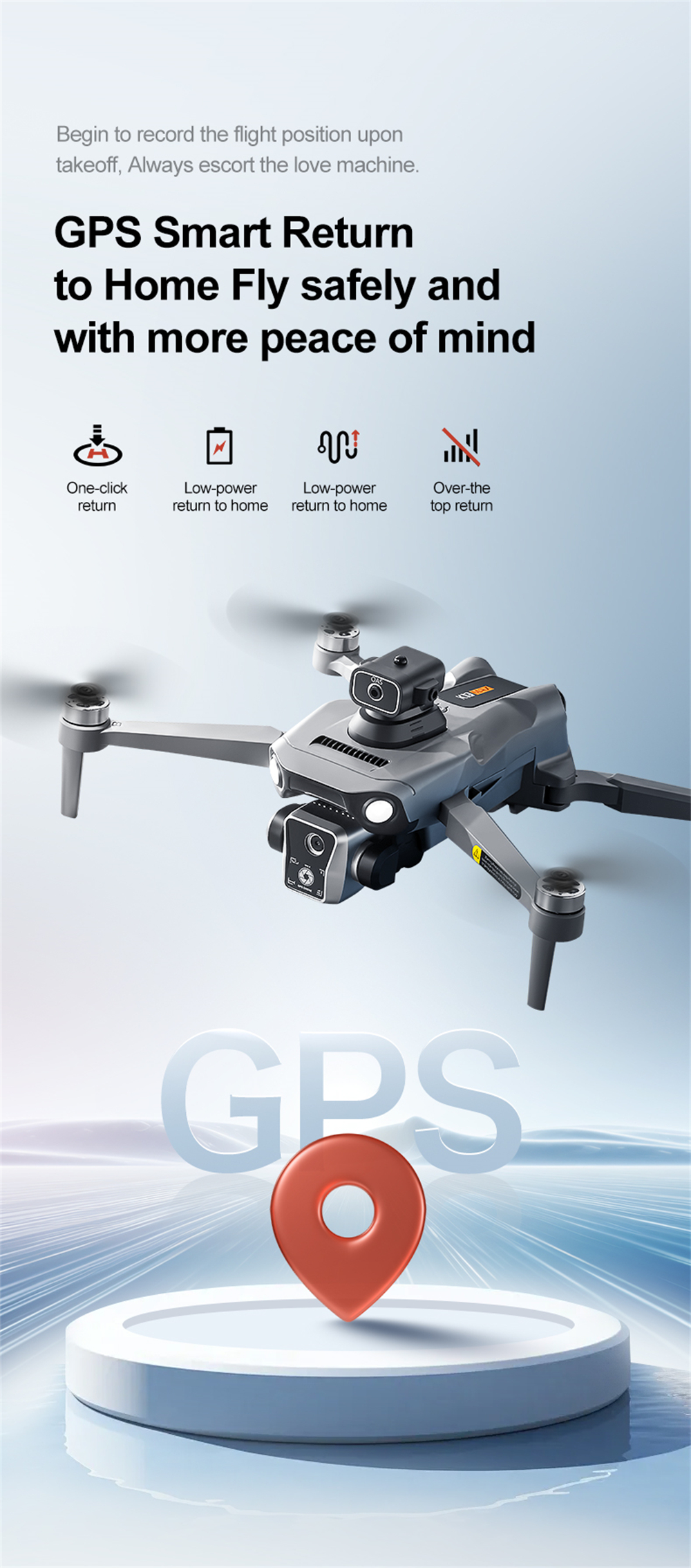 XKJ K19 MAX GPS 5G WiFi FPV with 5.9inch LCD Screen Controller HD Dual Camera Servo Gimbal 360° Obstacle Avoidance One-Key Airdrop Brushless Foldable RC Drone Quadcopter RTF