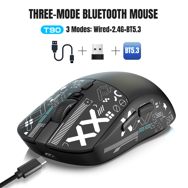 t*3様 【ほぼ未使用】MousePro i9-14900 64GB 4TB Venda HXSJ T90 Mouse Gamer Bluetooth Sem Fio de Três Modos RGB