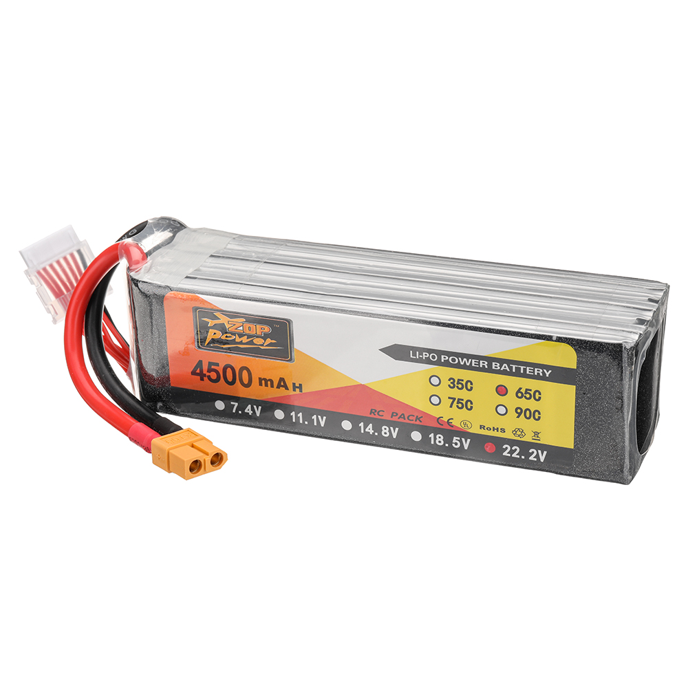 ZOP Power 22.2V 4500mAh 65C 6S LiPo Battery XT60 Plug for RC Drone