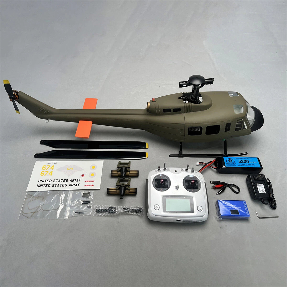 ROBAN 470 Class UH-1D 2.4G 10CH GPS Stabilized Scale Flybarless RC Helicopter RTF With X2 Flight Controller