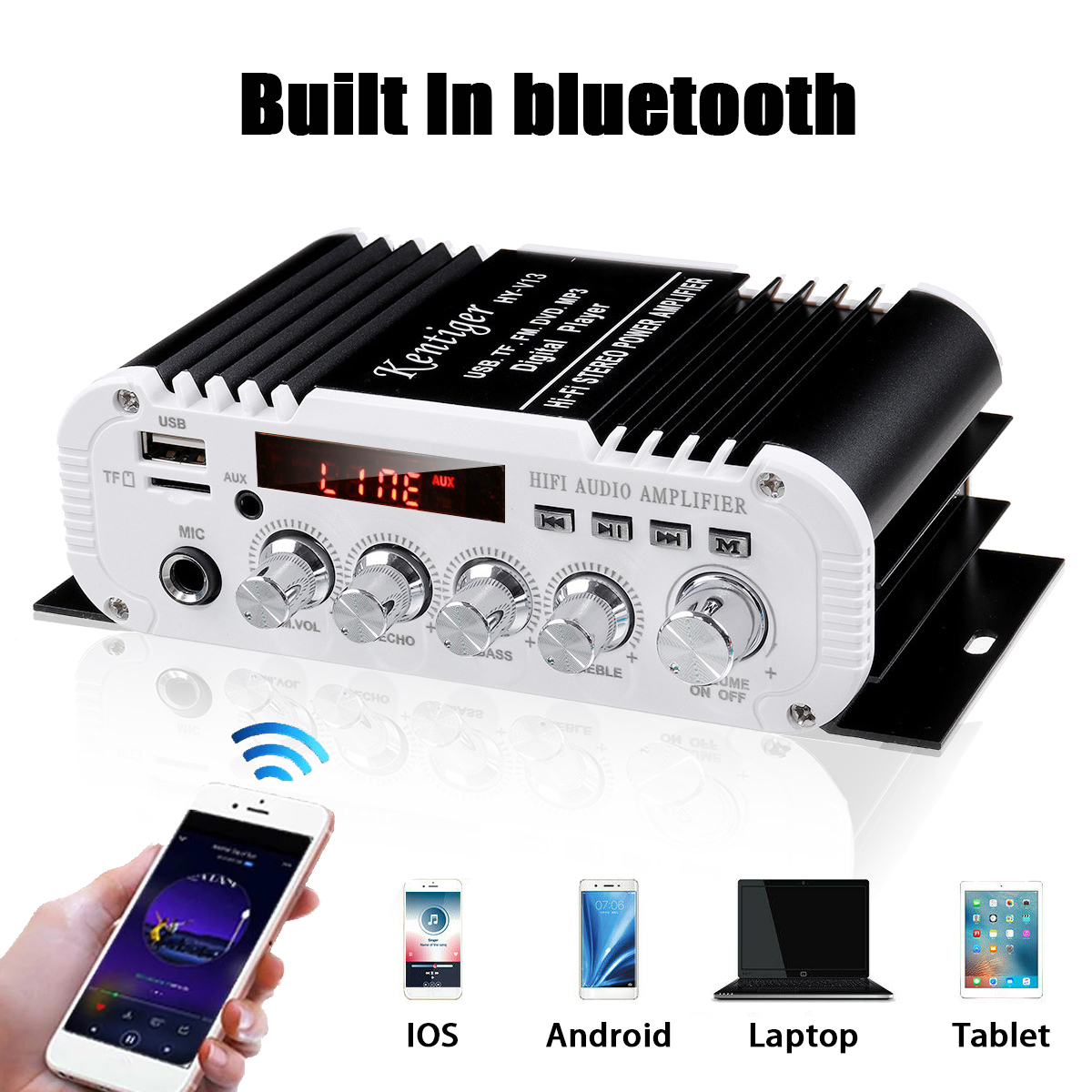 BT-998 12 В/220 В 4CH домашние Цифровые усилители Hifi стерео аудио бас  bluetooth усилитель мощности FM USB SD светодиодный сабвуфер динамик |  AliExpress