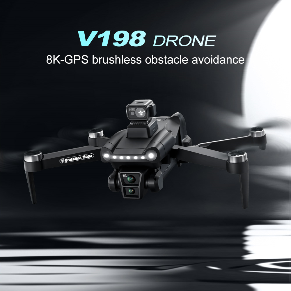 WLRC V198 PRO MAX GPS 5G WiFi FPV with 1080P HD Dual Camera Servo Gimbal 360° Obstacle Avoidance Optical Flow Hover Brushless Foldable RC Drone Quadcopter RTF
