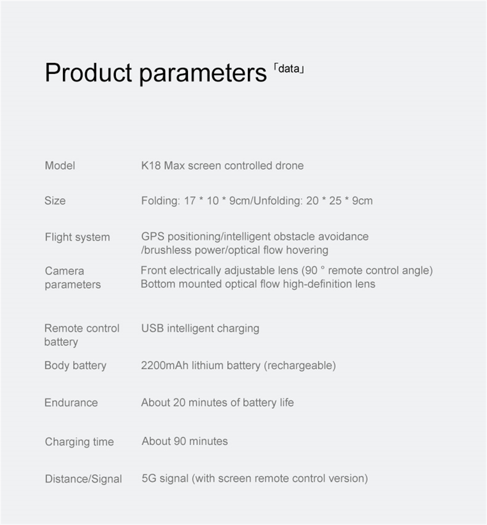 XKJ K18 MAX GPS 5G WiFi FPV with 5.9inch LCD Screen Controller HD Dual Camera Servo Gimbal 360° Obstacle Avoidance One-Key Airdrop Brushless Foldable RC Drone Quadcopter RTF