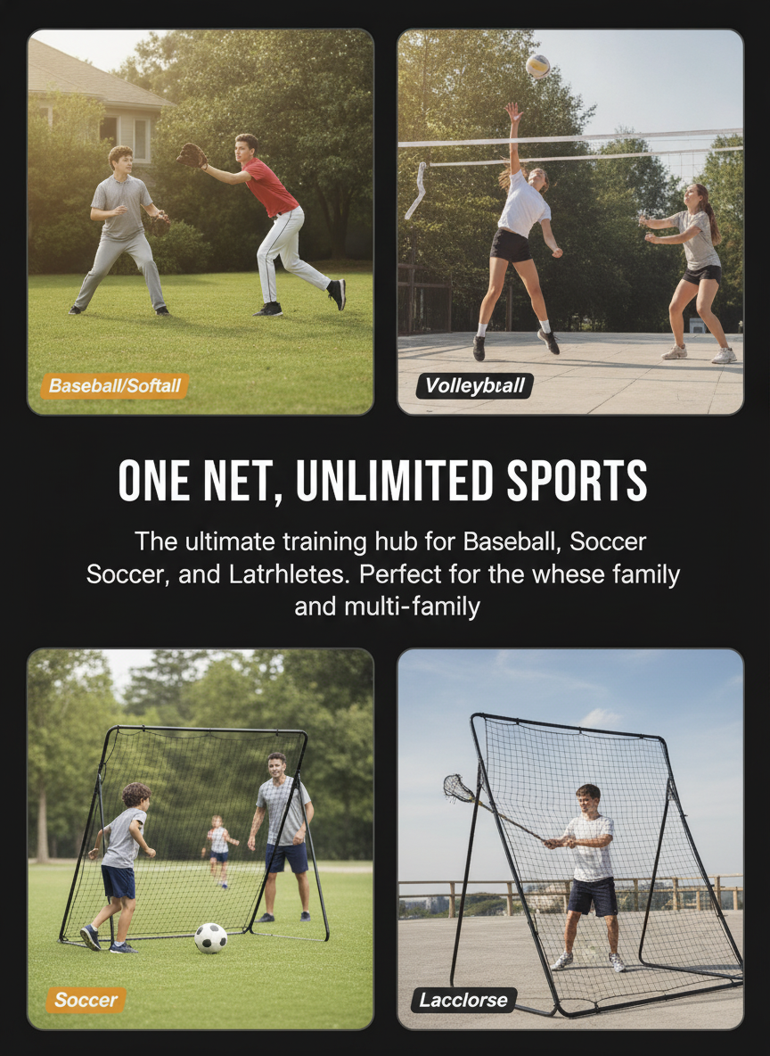 ワームounts バ baseball リバウンド ネット ピッチバック ソフトボール バレーボール サッカー バックスクリーン 調整可能 スチールフレーム ターゲット 7x5 4x5 ピッチング 投球 バッティング 練習 ブラYaード スポーツ トレーニング機器