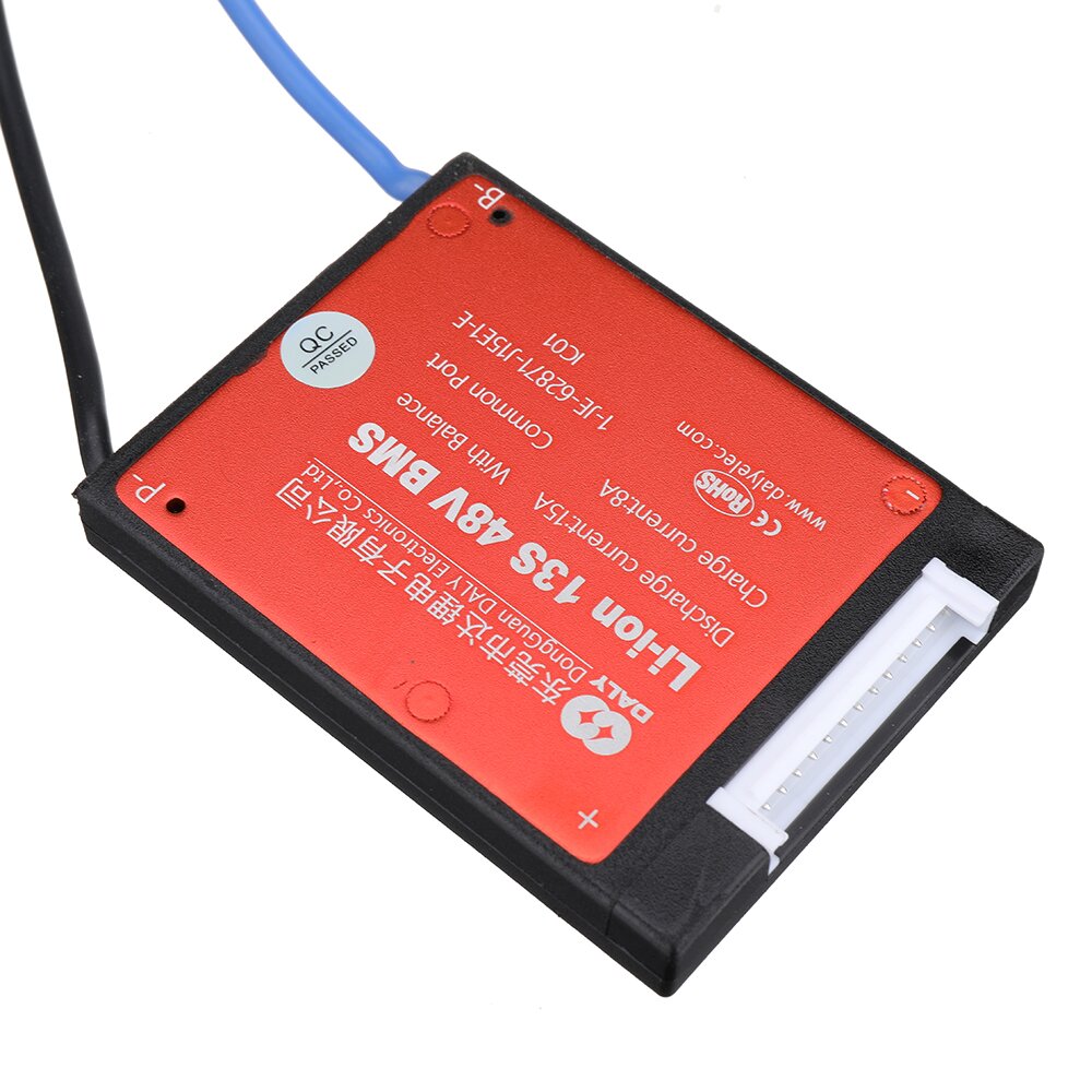 DALY DL13S 13S 48V 15A BMS Battery Protection Board Waterproof BMS For Rechargeable Lifepo4 Lithium Battery E-Bike E-Scooter With Balance Function