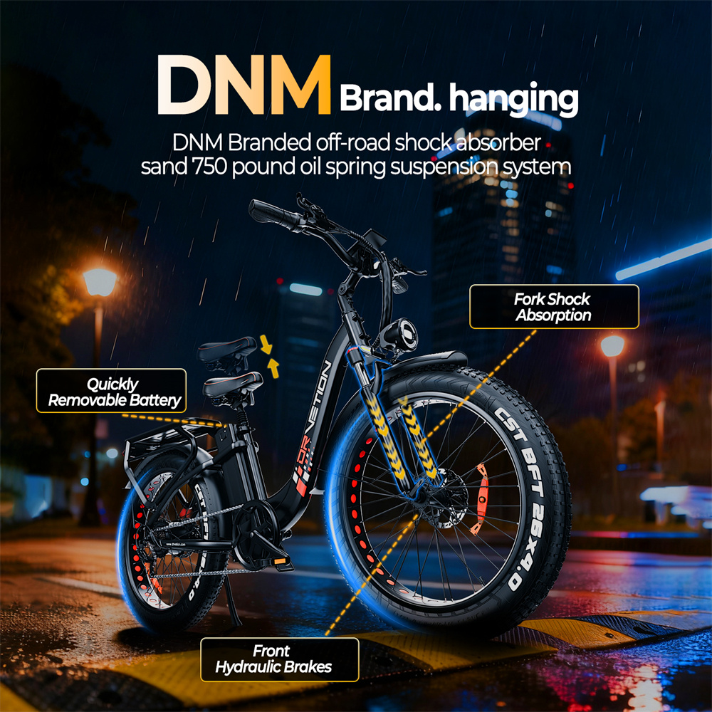 [EU Direct] DRVETION CTR26 Electric Bike 48V 15AH SamsungBattery 1000W Motor Recommended Top Speed 25KM/H 26Inch Tires 60-90KM Max Mileage 200KG Max Load Folding Electric Bicycle