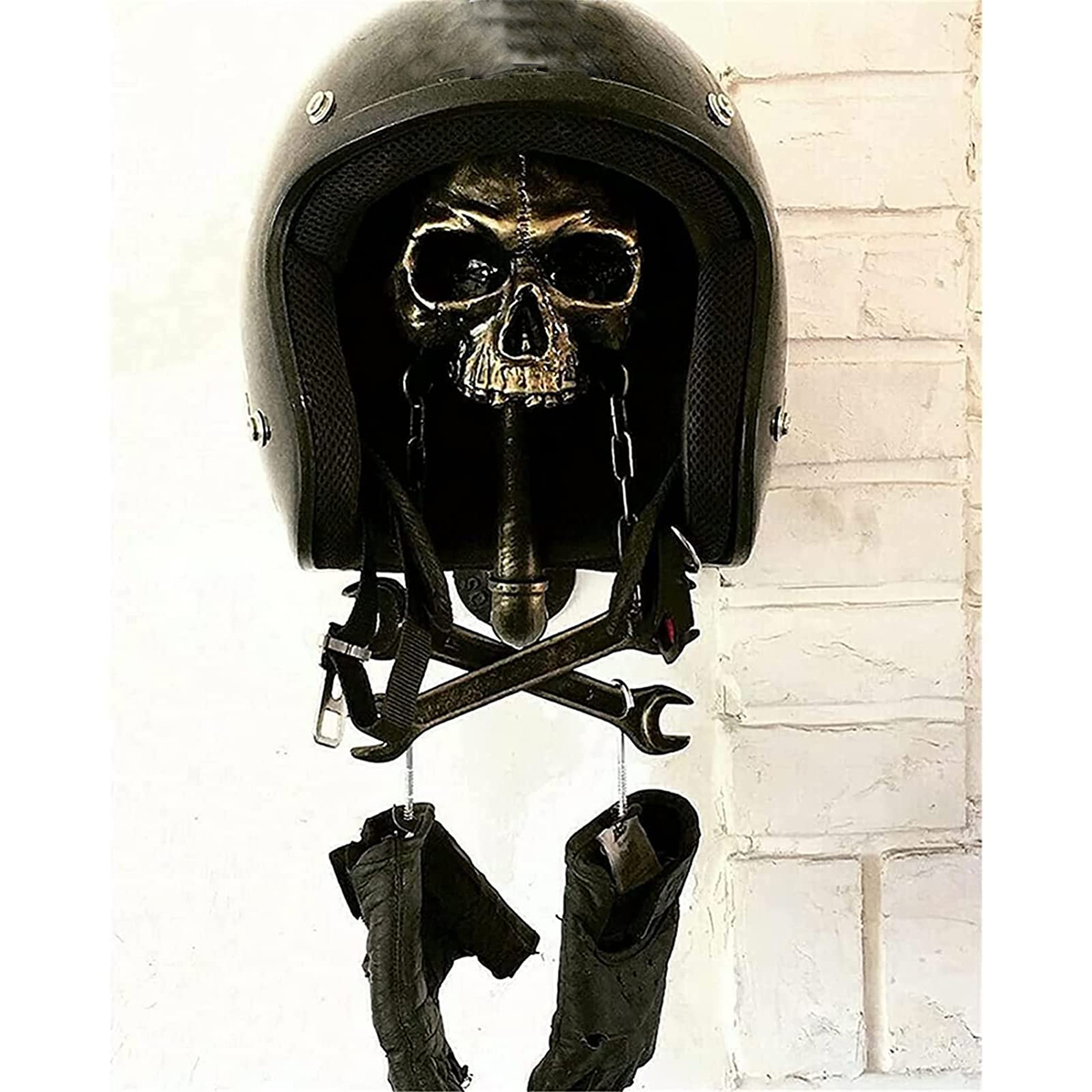 Motorcycle Skull Helmet Holder Skull Helmet Rack Wall Mount Hook Motorcycle Helmet Display Stand