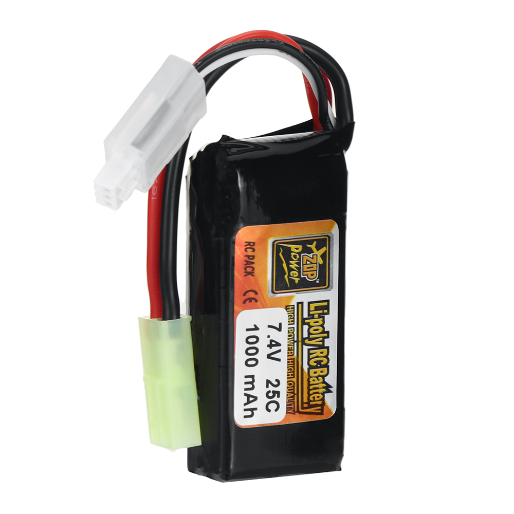 ZOP Power 2S 7.4V 1000mAh 25C LiPo Battery T Plug for RC Car Airplane Helicopter FPV Racing Drone