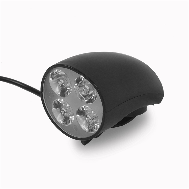 36/48V E-Bike Light Scooter Lamp Electric Bicycle 4 LED Front Headlight With Horn