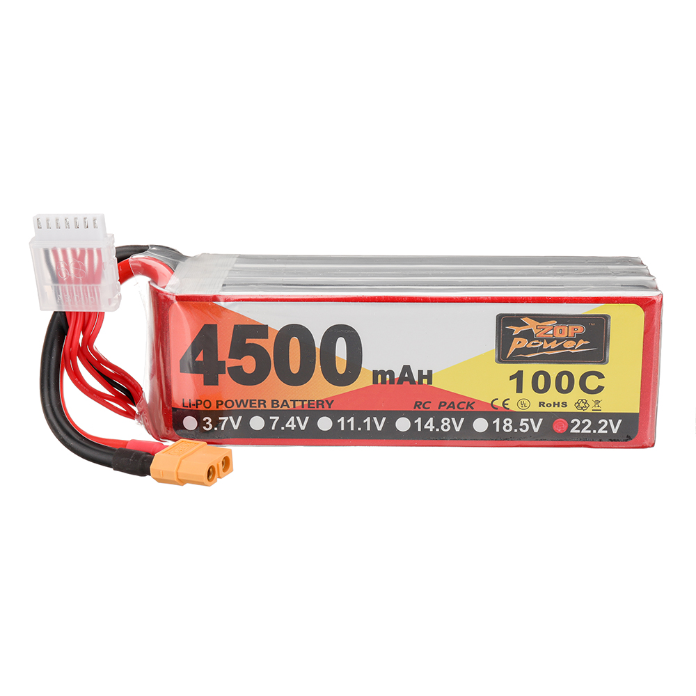 ZOP Power 22.2V 4500mAh 100C 6S LiPo Battery XT60 Plug for RC Drone