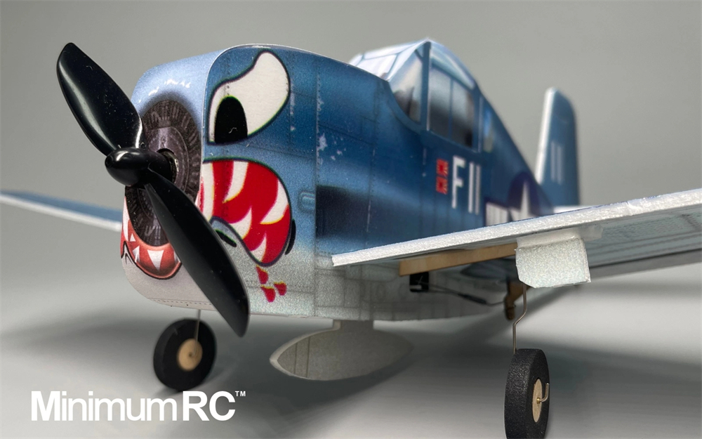 MinimumRC F6F Hellcat Q-series 320mm Wingspan 2.4GHz 4CH Gyro Stabilization Micro Fighter RC Airplane KIT with Brushed Motor