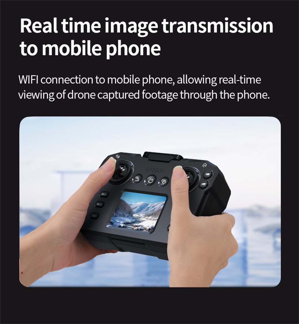 XKJ K200 MAX WiFi FPV with LCD Screen Controller HD Dual Camera Electrically Adjustable Optical Flow Hover Automatic Obstacle Avoidance Dazzling 7-Lights Circle Protection Brushless 2.4G 4CH 6-Axis Remote Control Toys RC Drone Quadcopter RTF