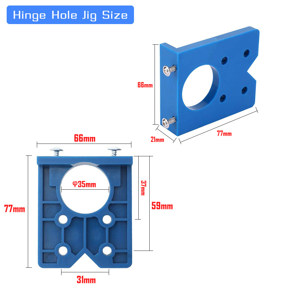 35mm Hinge Drilling Jig Set Concealed Guide Hinge Hole Drilling Locator Woodworking Hole Opener Door Cabinet Accessories Tools