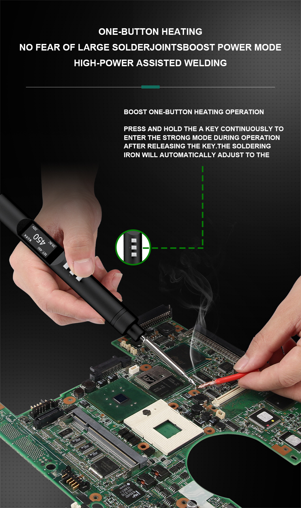 PTS200 V2 100W Electric Soldering Iron Portable Quick Warm-Up Tin Melting Open Source Supports PD3.0 Firmware Upgradeable Battery Not Included T12/TS100 Compatible