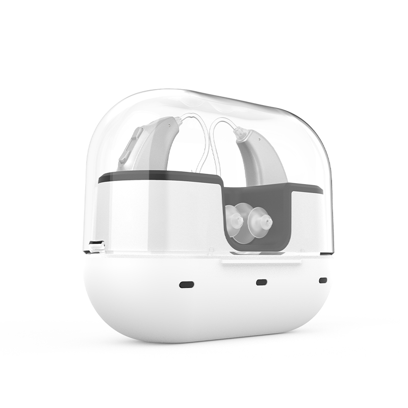 Portable Slim Digital Rechargeable Ear Hearing Aid with Charging Case For Deaf Hearing Deaf Aid Hearing Loss