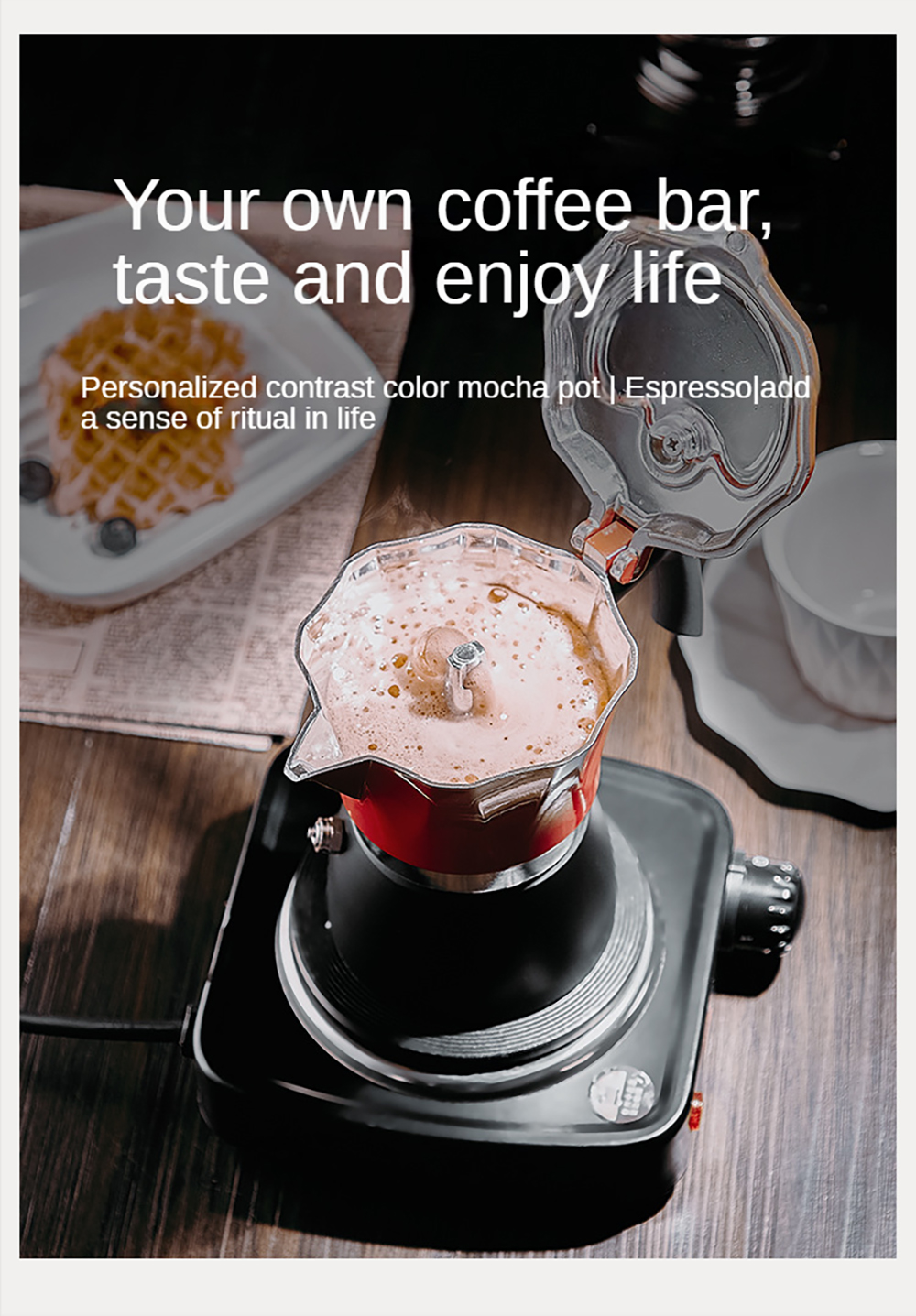 150ml/300m Aluminum Italian Coffee Maker Mocha Espresso Geyser Kettle Latte Stove Barista Accessories