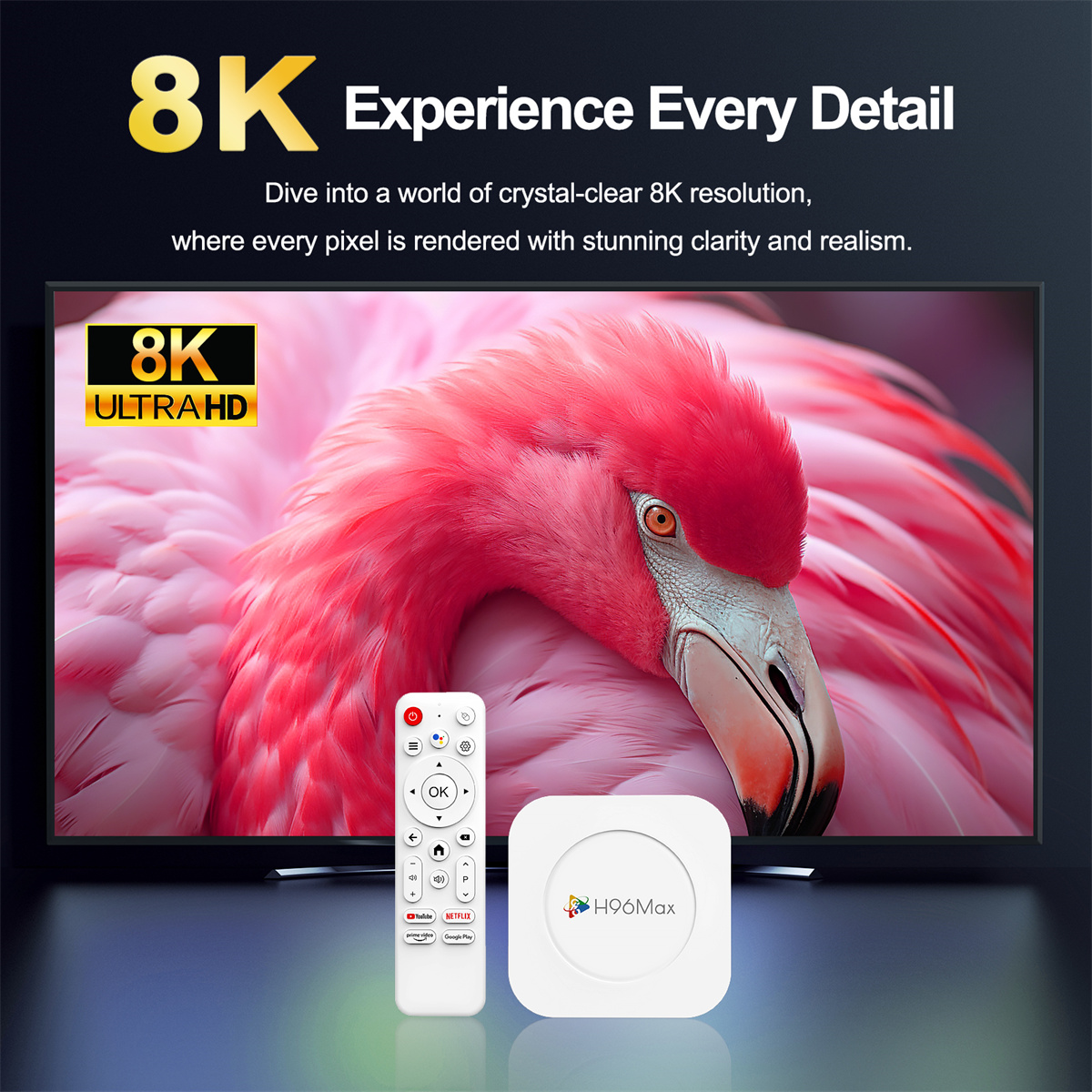 H96MAX M1 Plus TV Box 8K képminőség demonstrációja