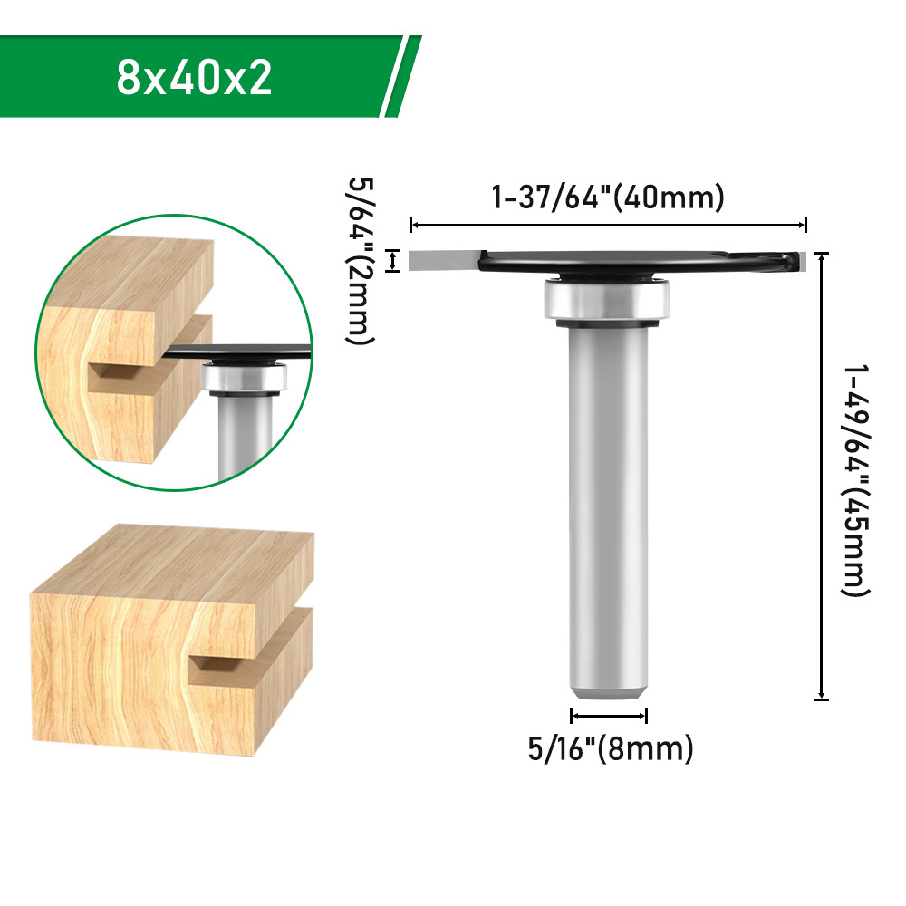 LAVIE 8mm Shank T-Slot Router Bit YG8 Tungsten Steel Multiple