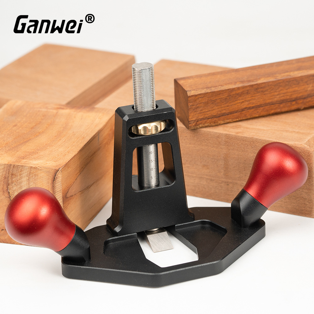 Woodworking Router Plane Depth Adjusting Screw Nut Handheld Router Planer for Right Angle Tenon Shoulder Trimming Slotting