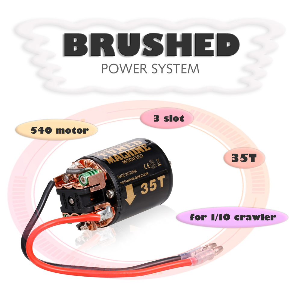 thumbnail interactive-video image 1 of RC Motor 540 Motor 80T Brushed Motor RC Car Boat Electric Motor ForAXIAL SCX10 90046 1/10 RC Car Upgrade Parts Accessories 1 of 13