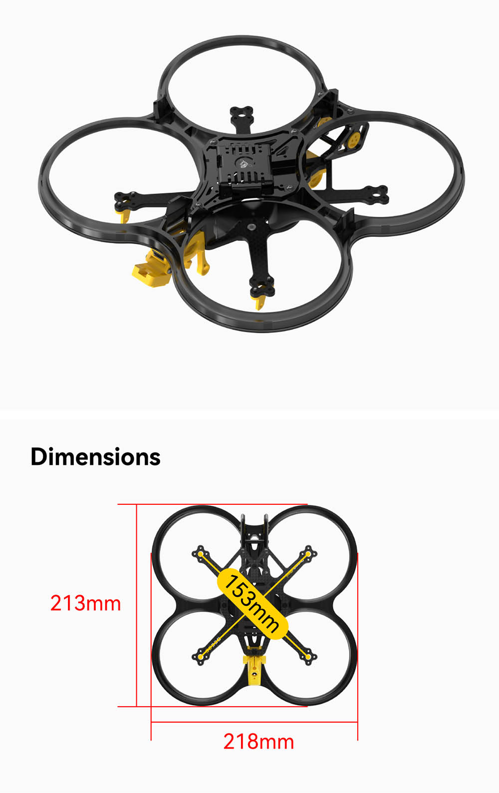 SpeedyBee Bee35 Pro LED 153mm Wheelbase 3.5 Inch Frame Kit Support DJI O3 for DIY CineWhoop RC FPV Racing Drone