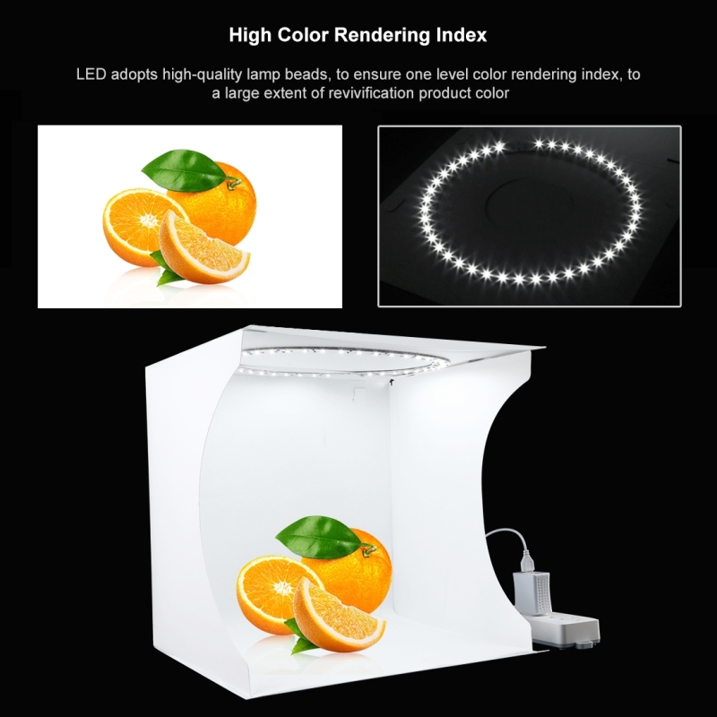PULUZ Portable Studio Set 3 Color Temperature LED Ring Light Highlight Foldable with 6 Color Background Cloth