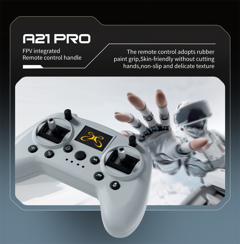 A21 PRO Mechanical Armor Style WiFi FPV with Dual Camera 180° Electrically Adjustable Optical Flow Hover Brushless Circle Fully Enclosed Protection Kids Gifts 2.4G 4CH 6-Axis Remote Control RC Toys Drone Quadcopter RTF