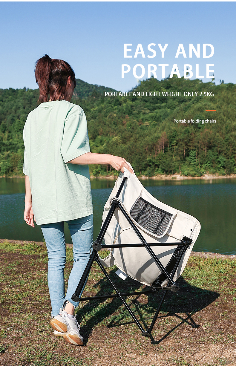 Portable Folding Camping Chair Outdoor Moon Chair Collapsible Foot Stool For Hiking Picnic Fishing Chairs Seat Tools