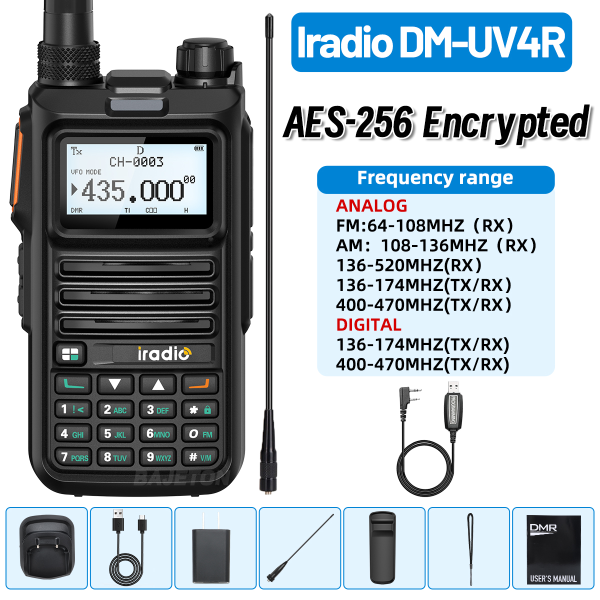 IRadio DM-UV4R DMR Digital Analog Walkie Talkie Dual Mode 1024