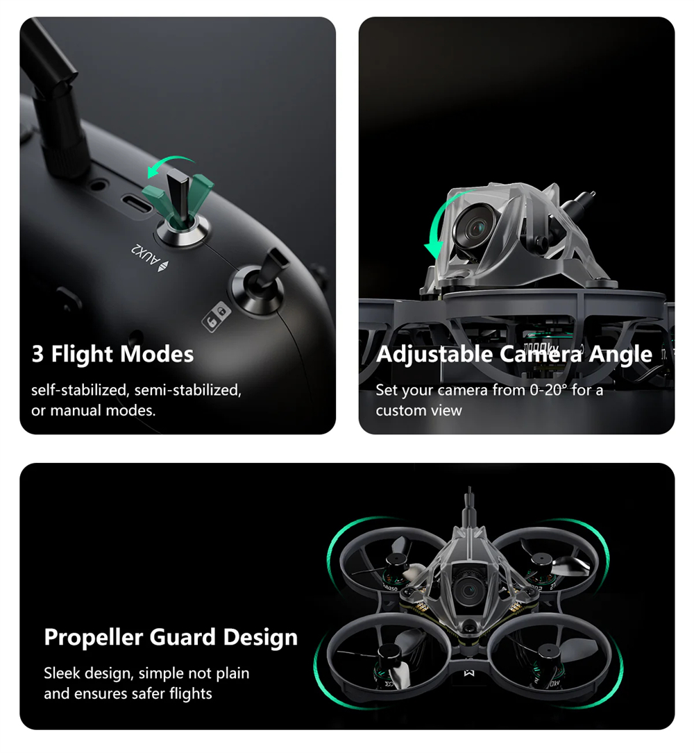 SUB250 Nimble65 Analog RTF 65mm 1S Tinywhoop RC FPV Racing Drone ELRS with Radio Transmitter Remote Controller FPV Goggles