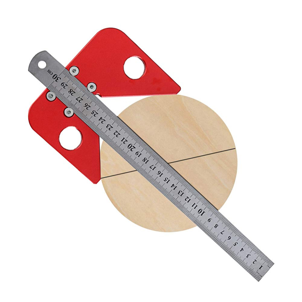 30cm Center Woodworking Ruler 45 Degrees Angle Line Caliber Marking Ruler Wood Measuring Scribe Tool