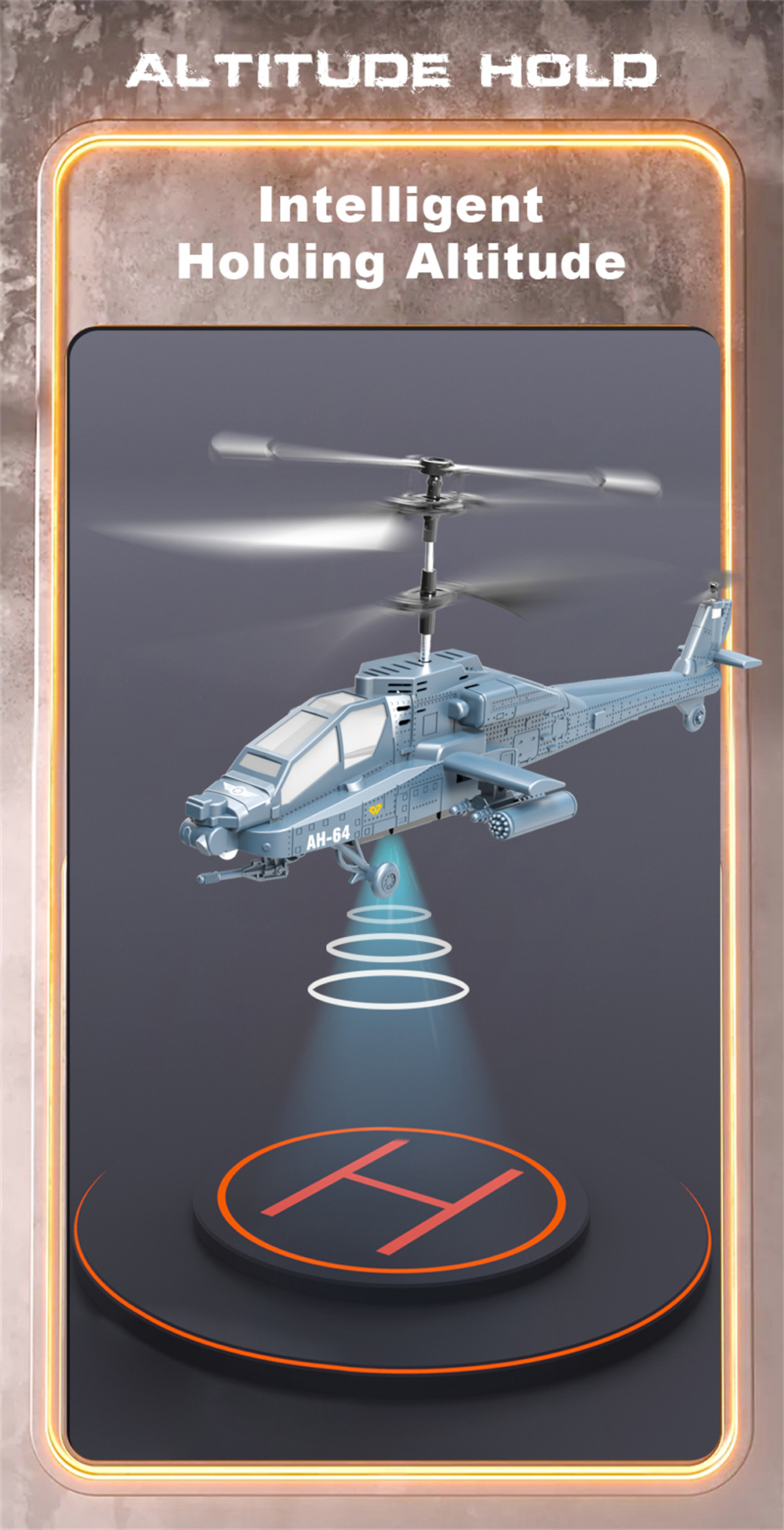 SQN-040 2.4G 3.5CH Apache AH-64 Armed Combat Remote Control Helicopter RTF