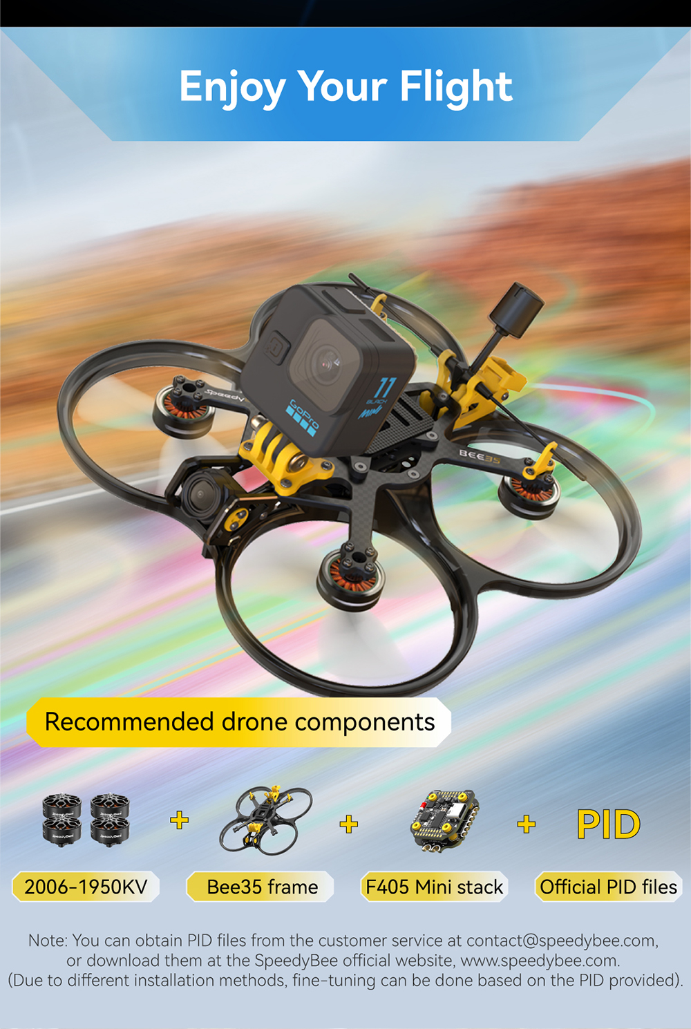 SpeedyBee 2006 1950KV 6S Brushless Motor 1.5mm Shaft for Bee35 3.5 Inch RC FPV Racing Drone