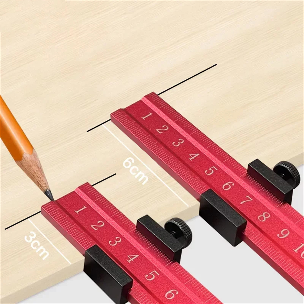 Thickened Aluminum Plate Positioning Block Limited Positioning Measure Multifunctional Woodworking Aluminum Alloy Ruler Scale