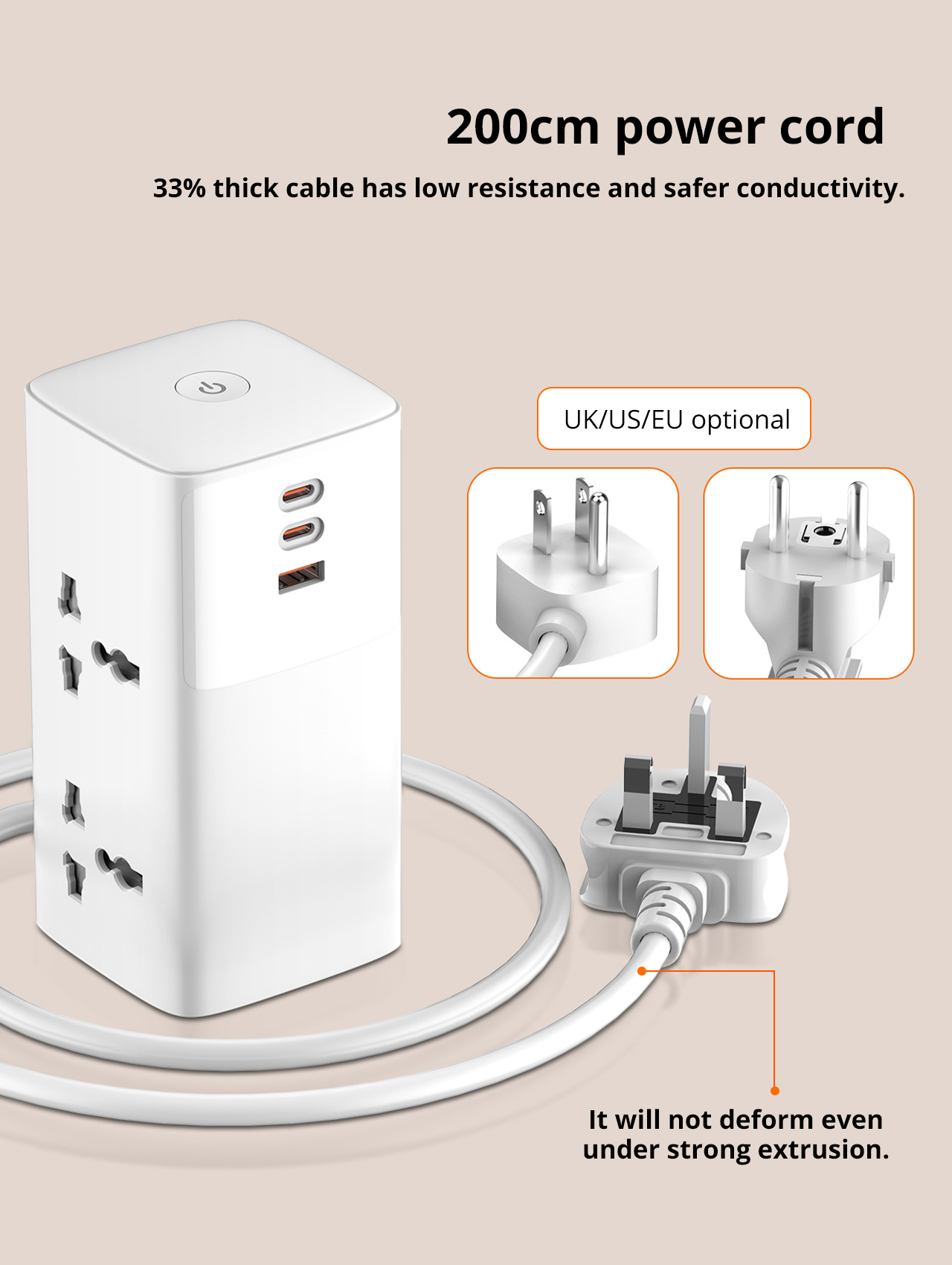 LDNIO SC4383 70W 7-Port USB PD Charger 4 Universal Socket+USB-A+2 USB-C PD QC3.0 PPS SCP Fast Charging Vertical Desktop Charging Station EU Plug US Plug for iPhone 15 14 13 for Huawei Pura70 Ultra for Samsung Galaxy S24 for Macbook Pro