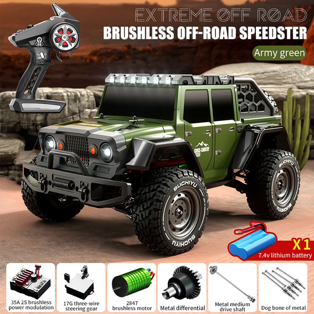 SCY 16104 1/16 2.4G 4WD RC Car Led Headlights High Speed Off Road Desert Truck Vehicle Models