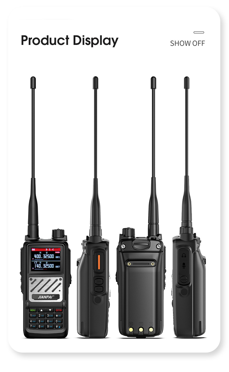 Jianpai FT-2800plus UV Dual Band Walkie Talkie High-power 136-470MHZ IP68 Waterproof Radio Function Portable Handheld Two-way Radio
