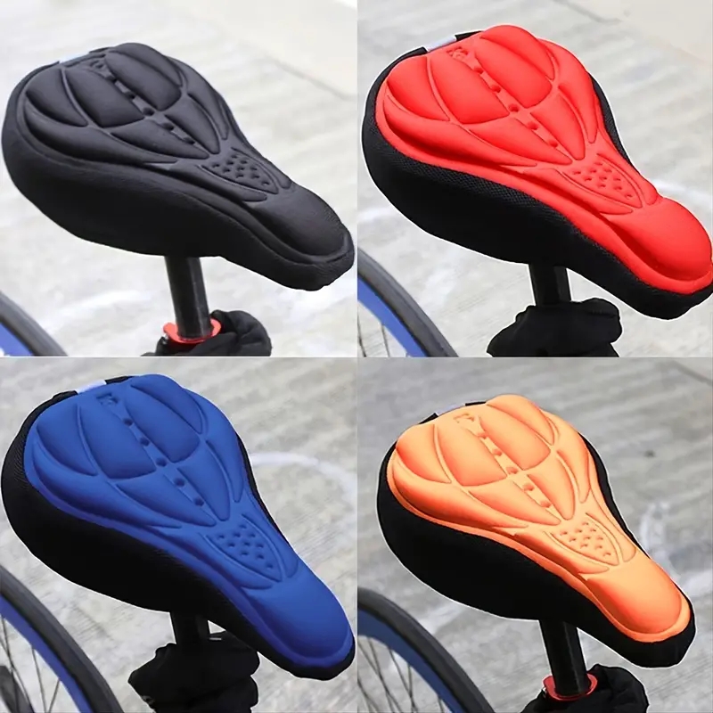 1pc Soft Ultralight Soft Bike Seat Cover Bicycle Silicone Seat Cover Breathable Padded Saddle