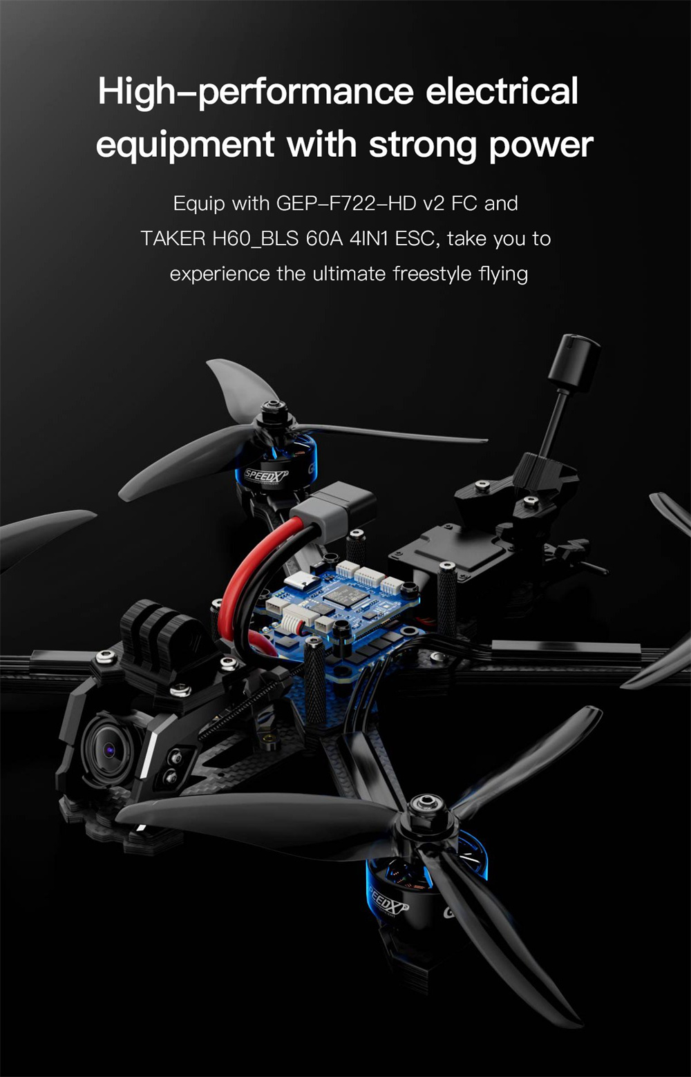 GEPRC Vapor D5 Analog 238.43mm 5 Inch 6S GPS Freestyle FPV Racing Drone PNP BNF with ELRS 2.4G / TBS NanoRX MATEN 5.8G 1.6W VTX