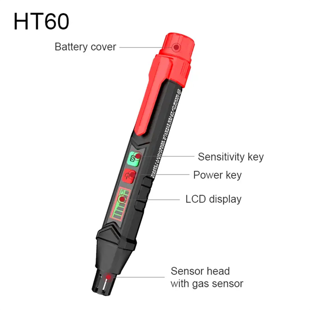 HABOTEST HT59/HT60 Combustible Gas Leak Detector Alarm with Audible and Visual Alerts High Accuracy Powered for Camping and Cooking Safety